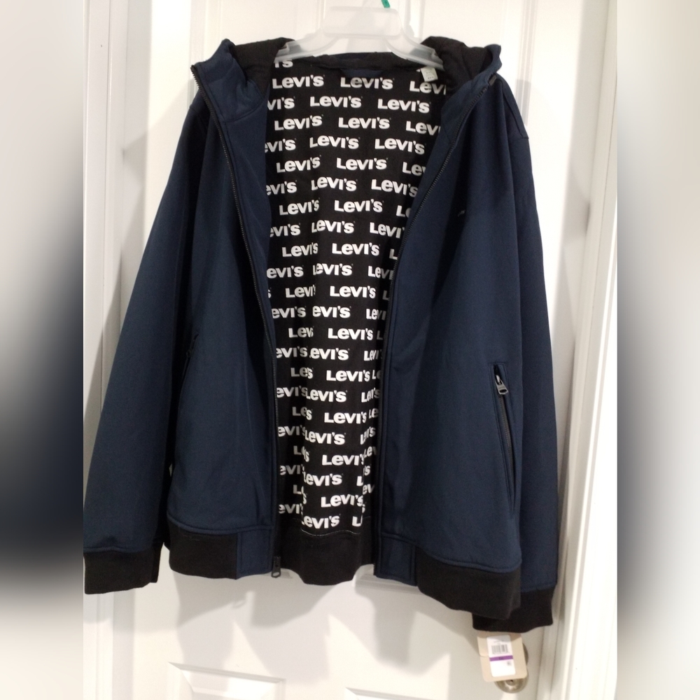 Levi's men's hooded water resistant soft shell bomber jacket